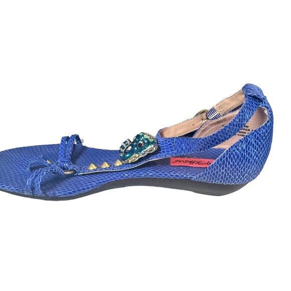 Vintage Betsey Johnson Kahluua Blue Elephant Sandals Rhinestone Elephant Ornamen - Picture 6 of 11